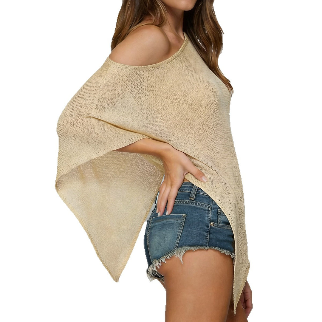 Damen Asymmetrisches Strick-Cover-Up Skjora