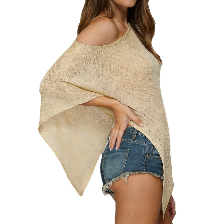 Damen Asymmetrisches Strick-Cover-Up Skjora