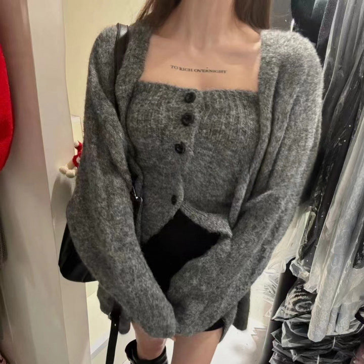 Dame cardigan med knappedetaljer og løs passform Skjora