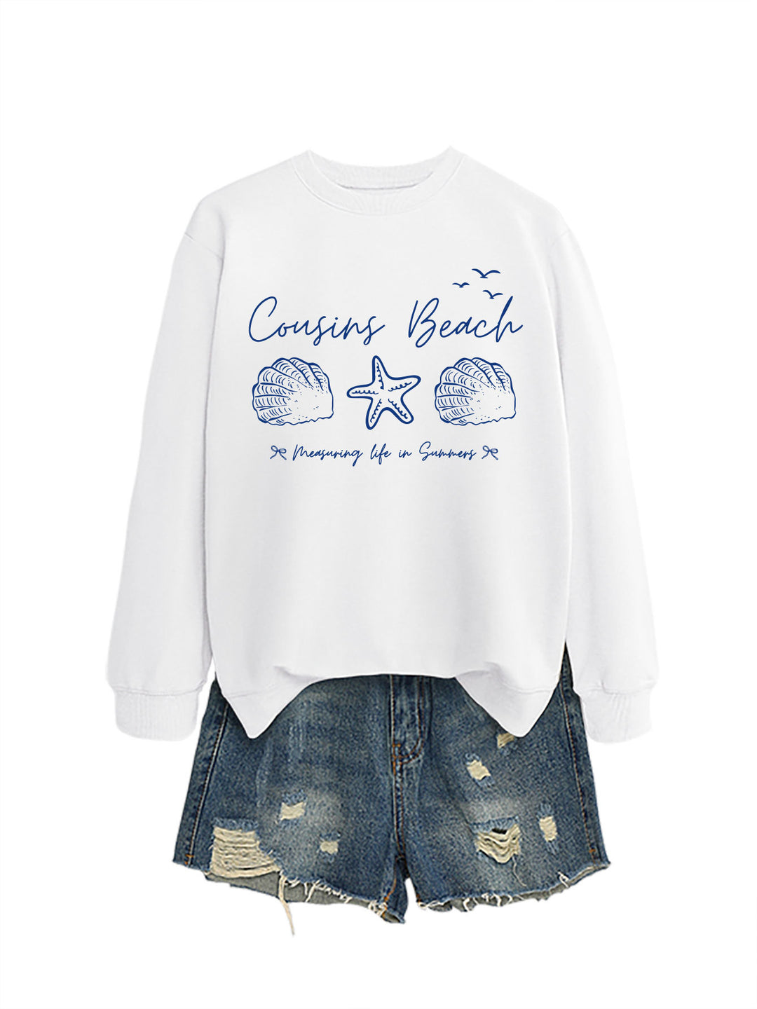 Kvinnelig sweatshirt med maritimt motiv og komfortabel passform Skjora
