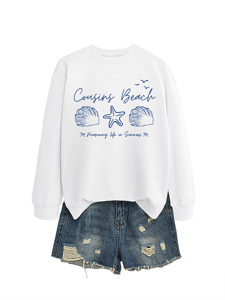 Kvinnelig sweatshirt med maritimt motiv og komfortabel passform Skjora