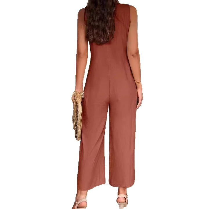 Dame Elegant Jumpsuit med knappdetaljer og praktiske lommer Skjora