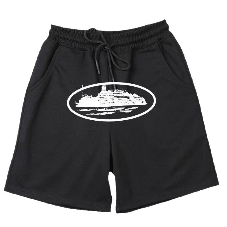 Kvinnors bekväma sweatshorts med elastisk midja och sidofickor Skjora