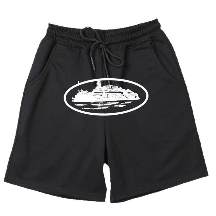 Kvinnors bekväma sweatshorts med elastisk midja och sidofickor Skjora