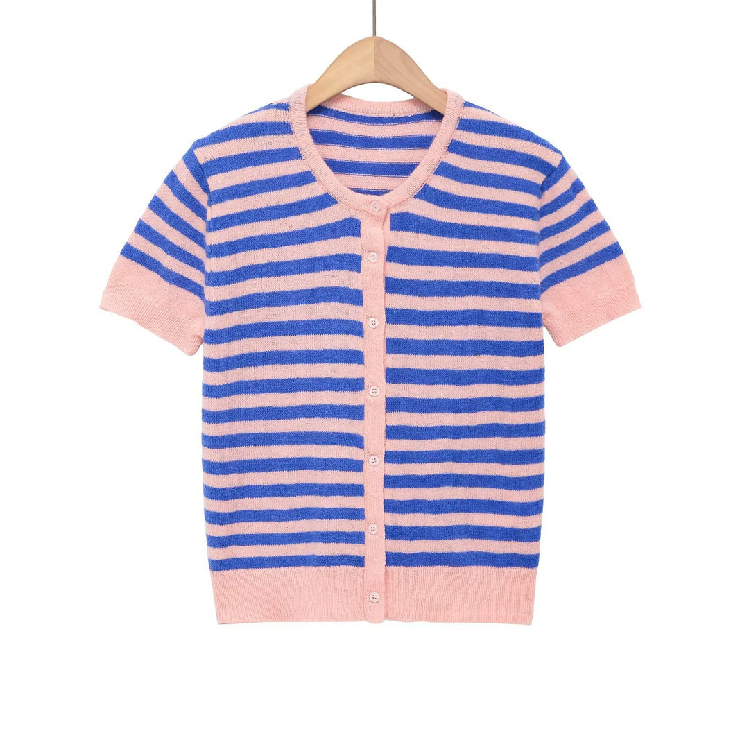 Dame Knapp-Ned Pullover Skjora