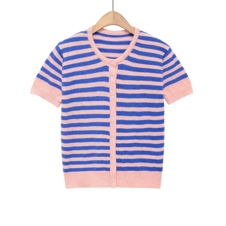 Dame Knapp-Ned Pullover Skjora