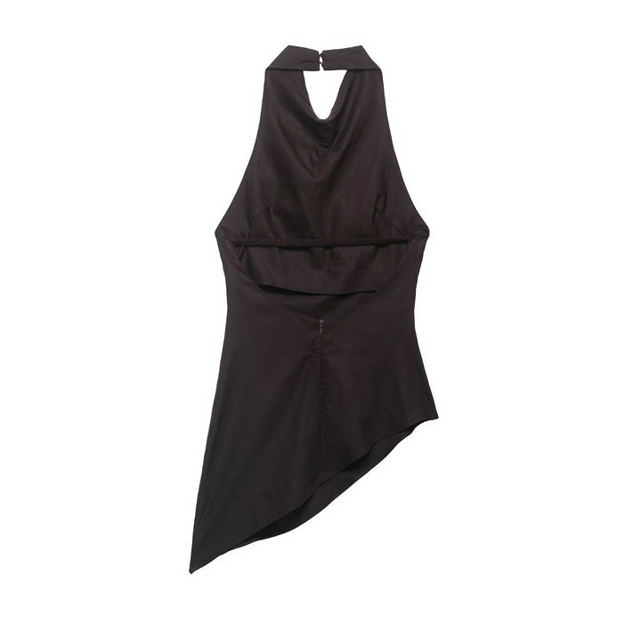 Damer asymmetrisk topp med elegant drapering Skjora