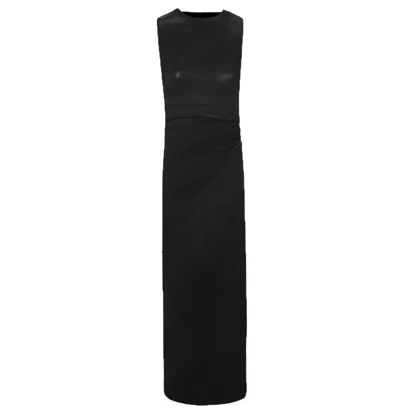 Dame Lang kjole med asymmetrisk snitt og elegant drape Skjora