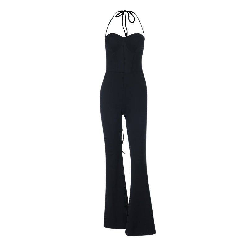Dame figursydd jumpsuit med hjerteutskjæring og elegant snitt Skjora