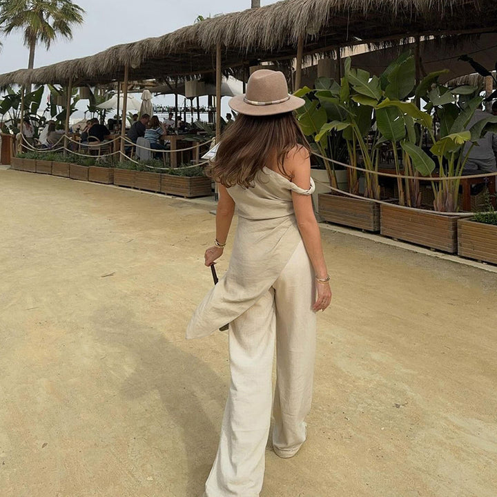 Dame asymmetrisk wrap-top Skjora
