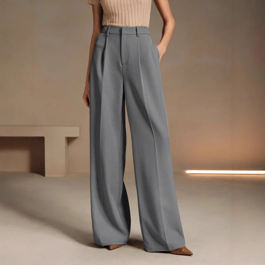 Dame bred og elegant dressbukse med høy liv Skjora