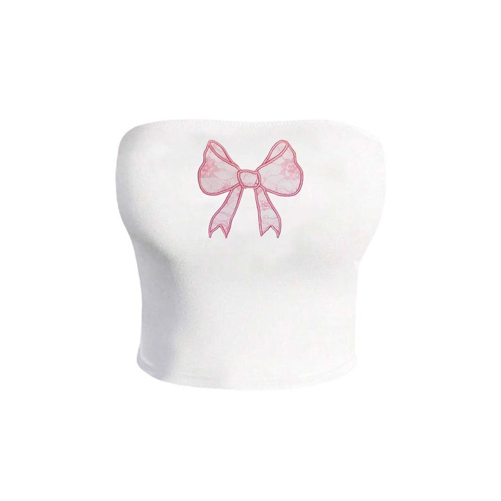 Dame Bandeau-top med elegant spissbåndmotiv Skjora