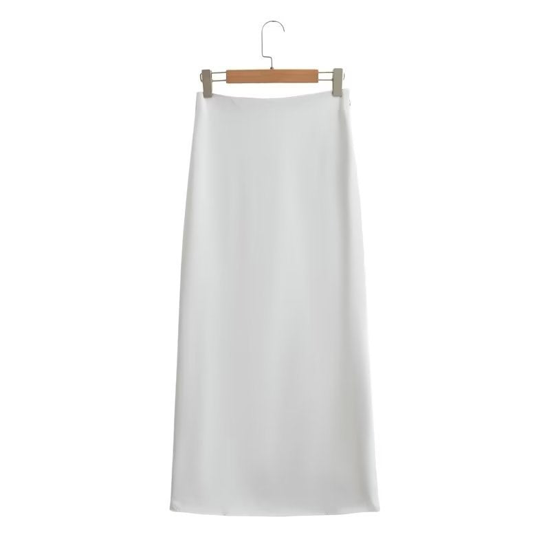 Kvinnes Elegant Maxi Skjørt med Flytende Snitt og Høy Midjebånd Skjora