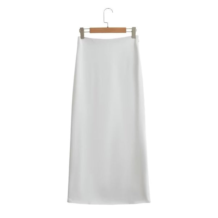Kvinnes Elegant Maxi Skjørt med Flytende Snitt og Høy Midjebånd Skjora