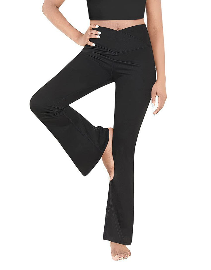Dame casual bootcut leggings med høy midje og pustende materiale Skjora