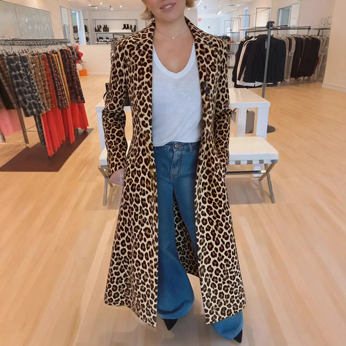 Damer Leopardmønster Kåpe Skjora