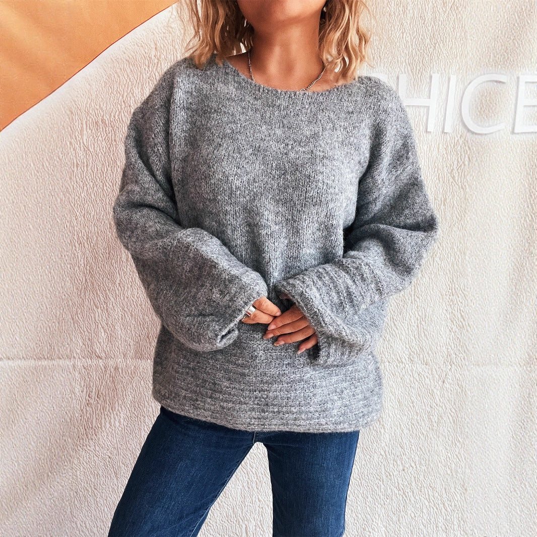Kvinnens koselige genser med oversized snitt og teksturert strikkestil Skjora