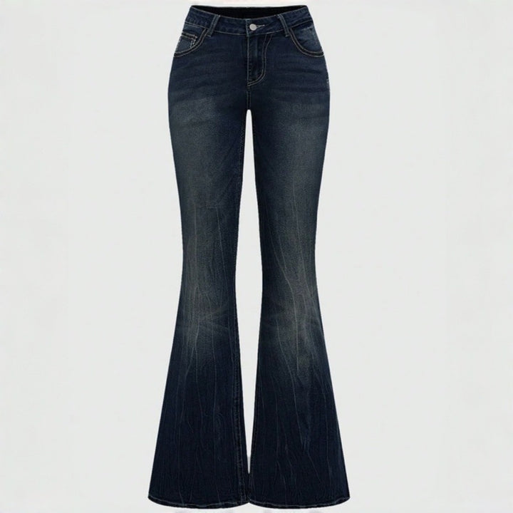 Dame Bootcut Jeans med detaljerte broderier og høy midje Skjora