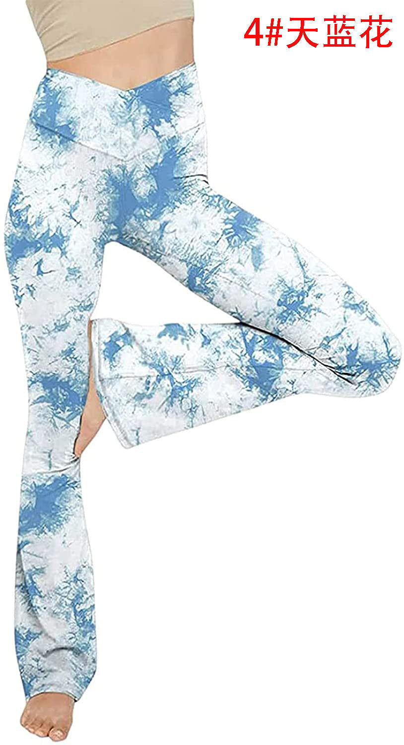 Dame Bootcut Yoga-bukse laget av elastisk materiale med høy midje Skjora