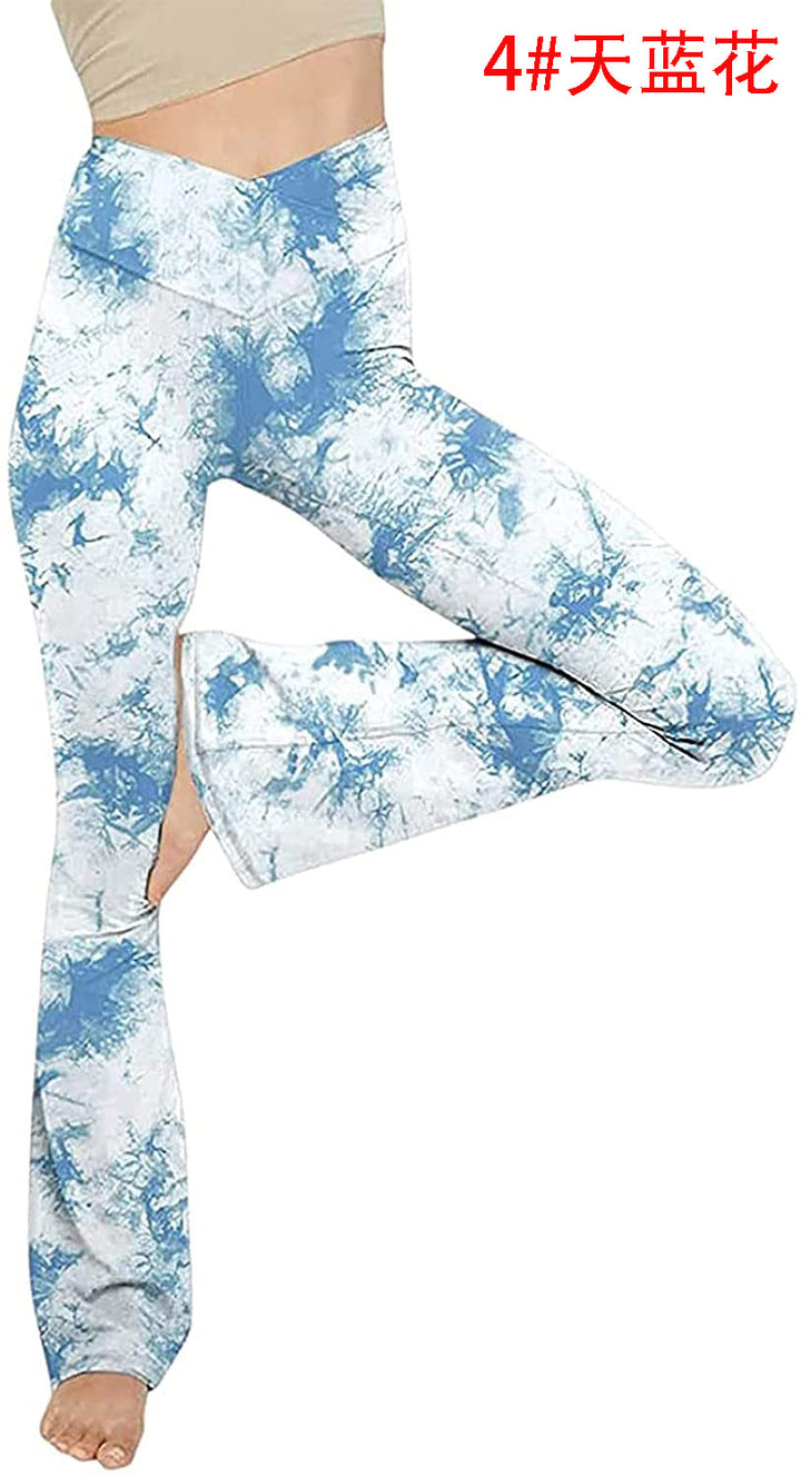 Dame Bootcut Yoga-bukse laget av elastisk materiale med høy midje Skjora
