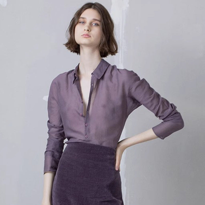Damer elegante og transparente bluse Skjora