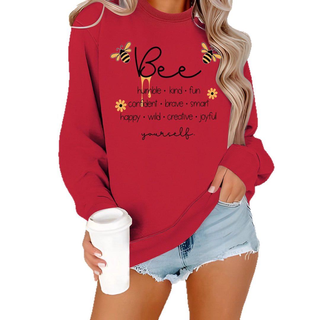 Dame sweatshirts med inspirerende bien mote og positive affirmasjoner Skjora