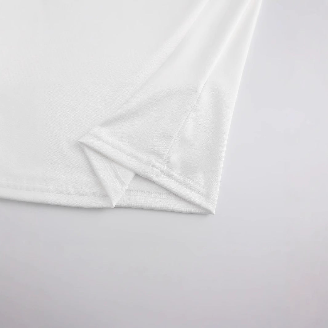 Dame Oversized Crop-T-skjorte med kunstnerisk grafisk trykk Skjora