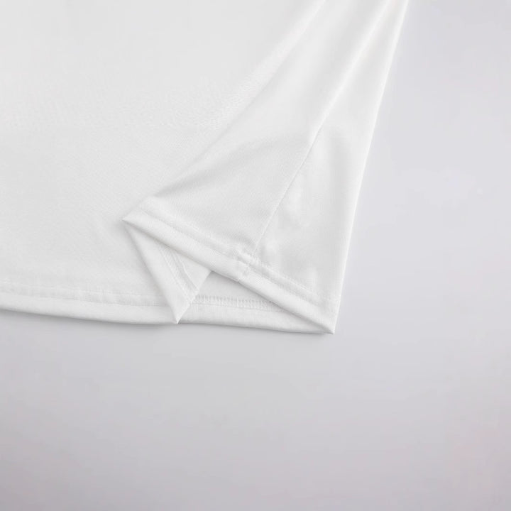 Dame Oversized Crop-T-skjorte med kunstnerisk grafisk trykk Skjora
