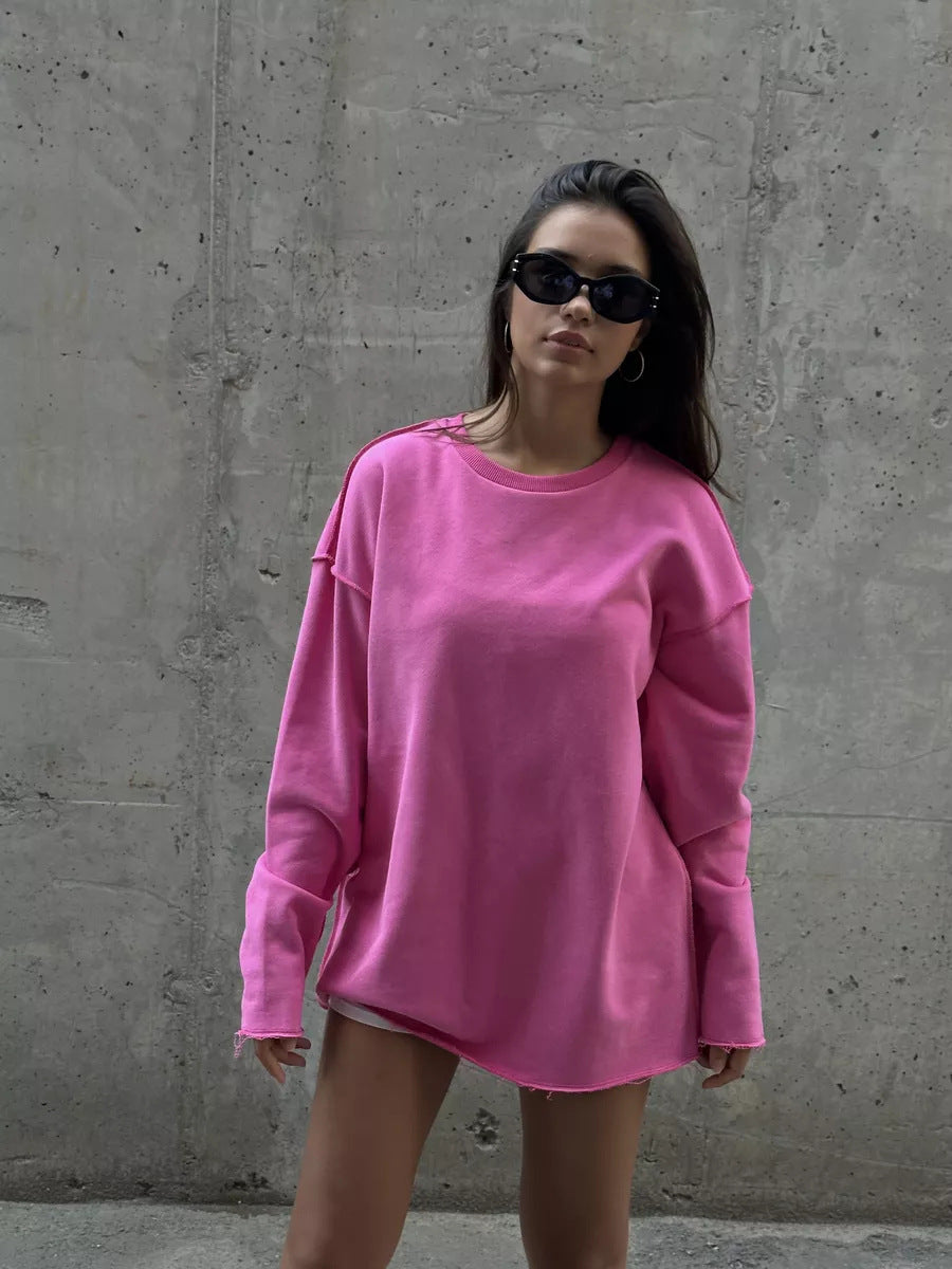 Damer Oversized Sweatshirt med avslappet kutt og brede ermer Skjora