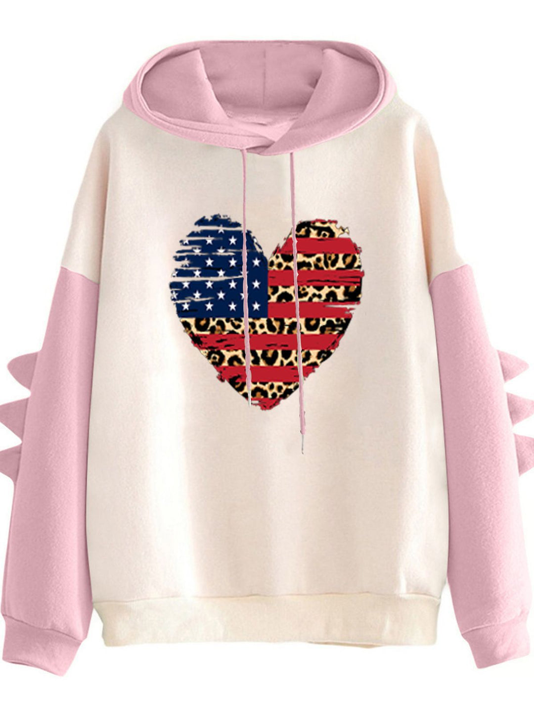 Kvinnes hoodie med unikt hjerte design og trendy detaljer Skjora
