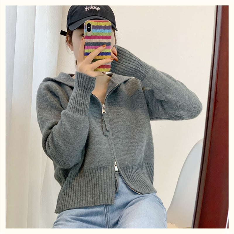 Dame hoodie med moderne glidelås og tilpasset passform Skjora