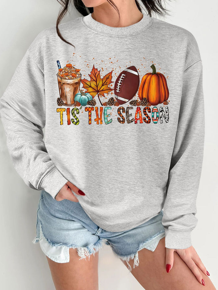 Dame sweatshirt med høstmotiv og avslappet snitt Skjora