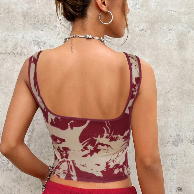 Dame tanktop med kreativt trykk og figurtilpasset design Skjora