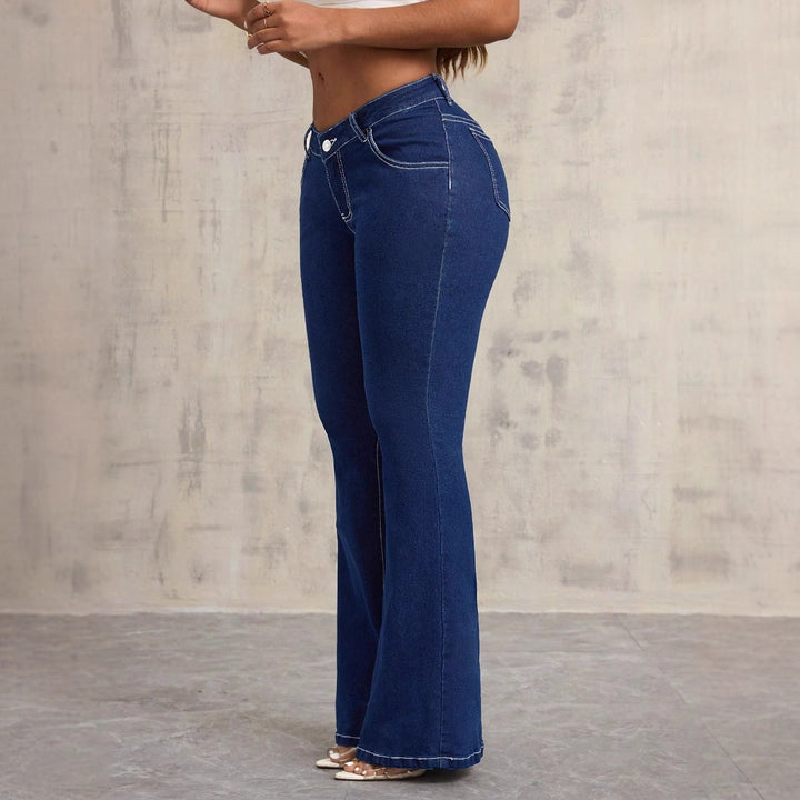 Damen Flared Høyt liv Jeans Skjora