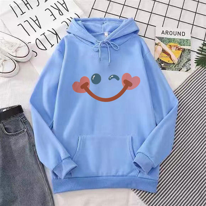 Dame hettegenser med glad smiley-design Skjora