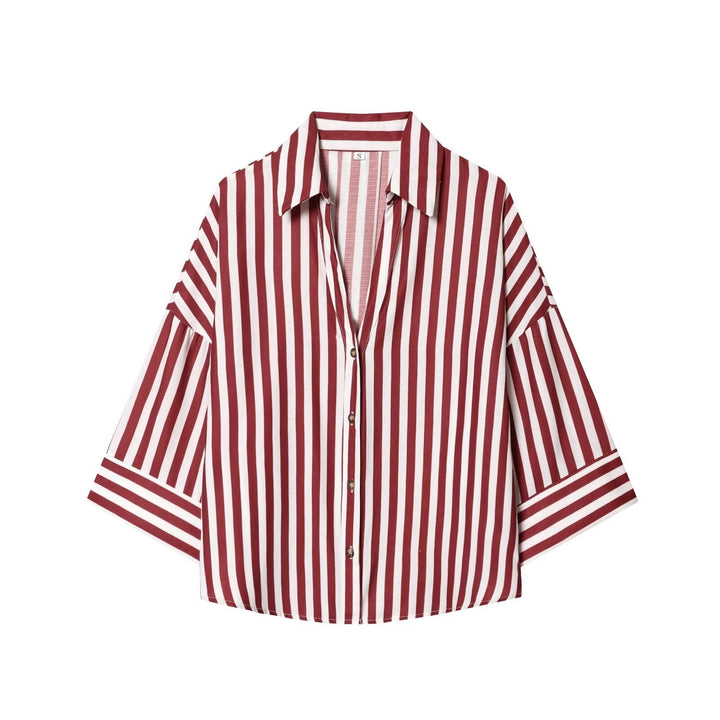 Dame skjorte-bluse med avslappet snitt og elegante 3/4-ermer Skjora