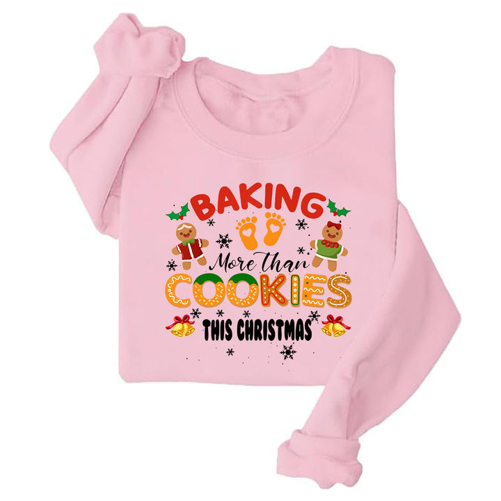 Damesweatshirt med myk fleecefóring og munter juletrykk Skjora