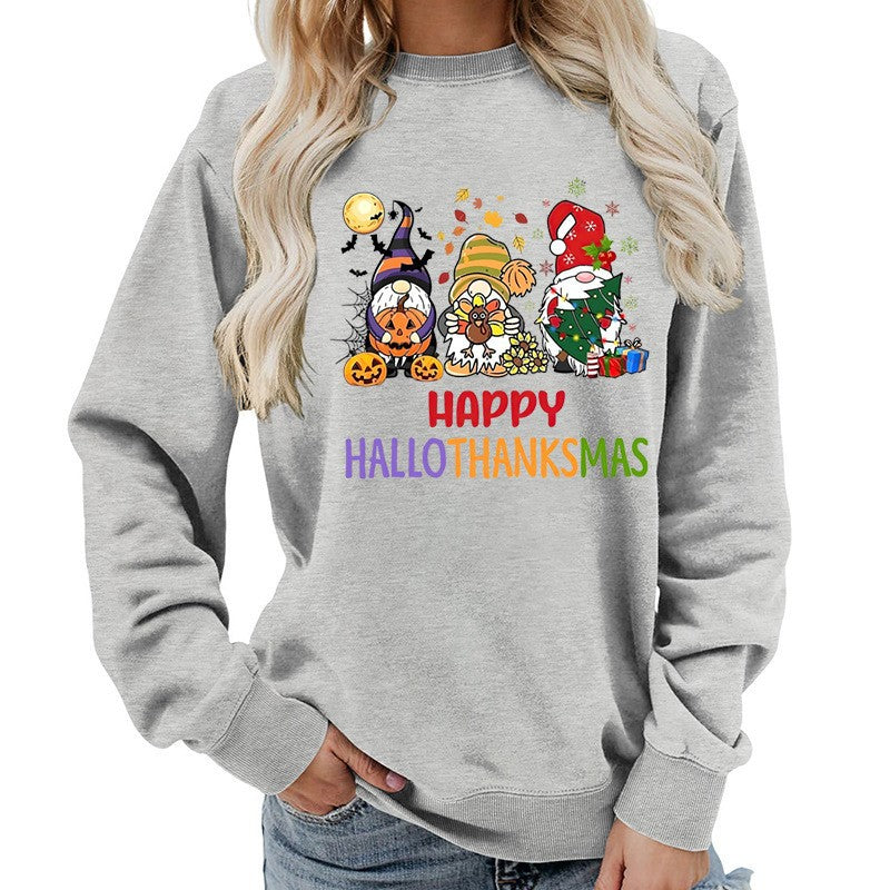 Dame sweatshirts med muntert feriedesign Skjora