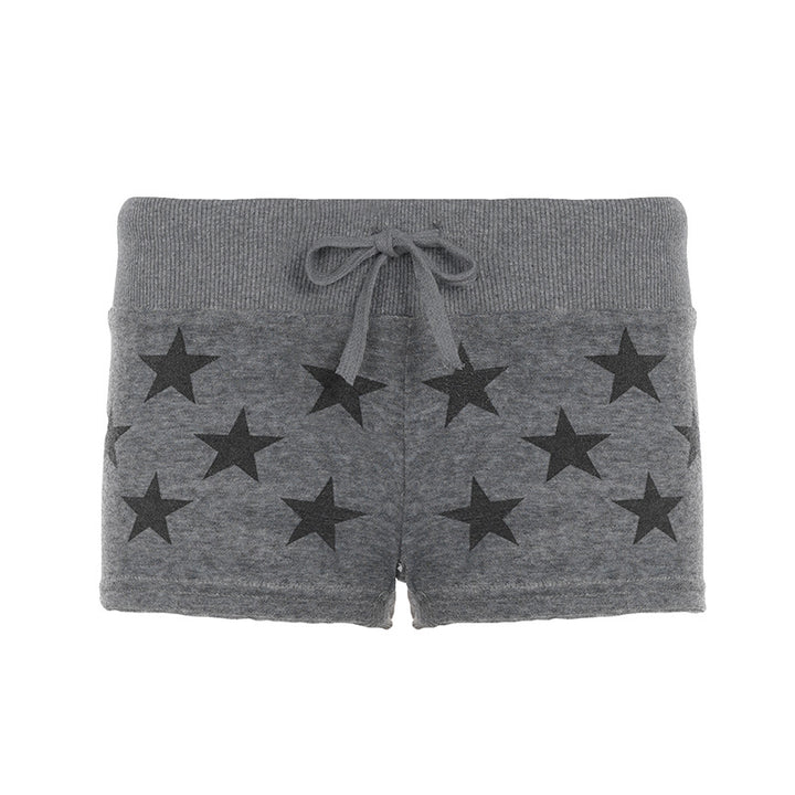 Dame Sporty Shorts med stjerneprint og elastisk strikk Skjora