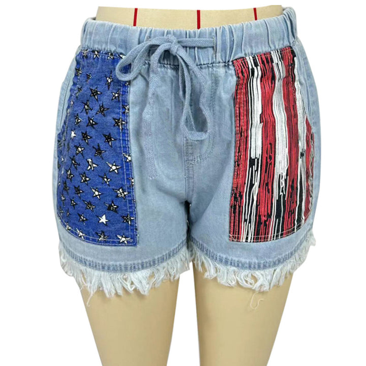 Dame Denim-shorts med kreative lommer Skjora