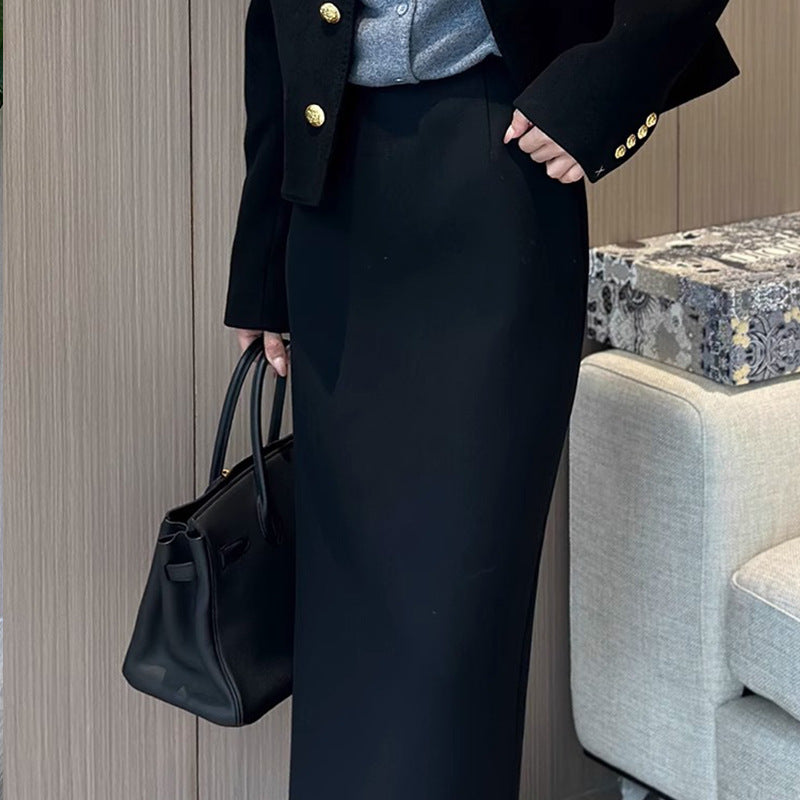 Dame Elegant Blazer-set med grafisk skjørt Skjora