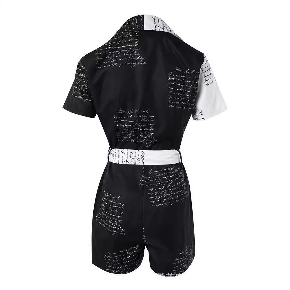 Dame Modisk Jumpsuit med trykkdesign og innsvingt snitt Skjora