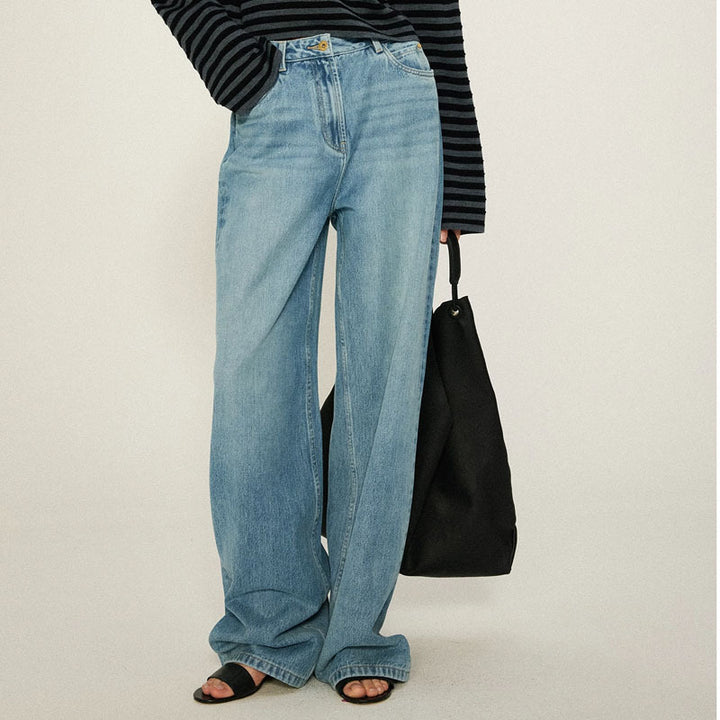 Damer høyt liv bootcut jeans laget av høyverdig denim Skjora