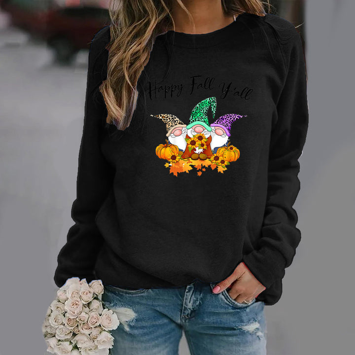 Dame sweatshirt med høstmotiv og komfortabel passform Skjora