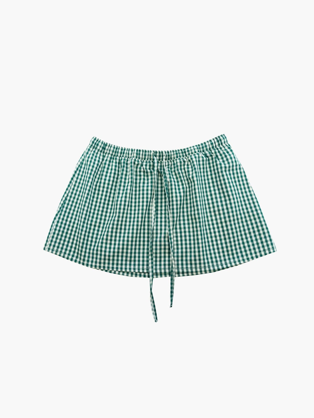 Damer uformell Vichy-rutet skjørt med elastisk midje og snor Skjora