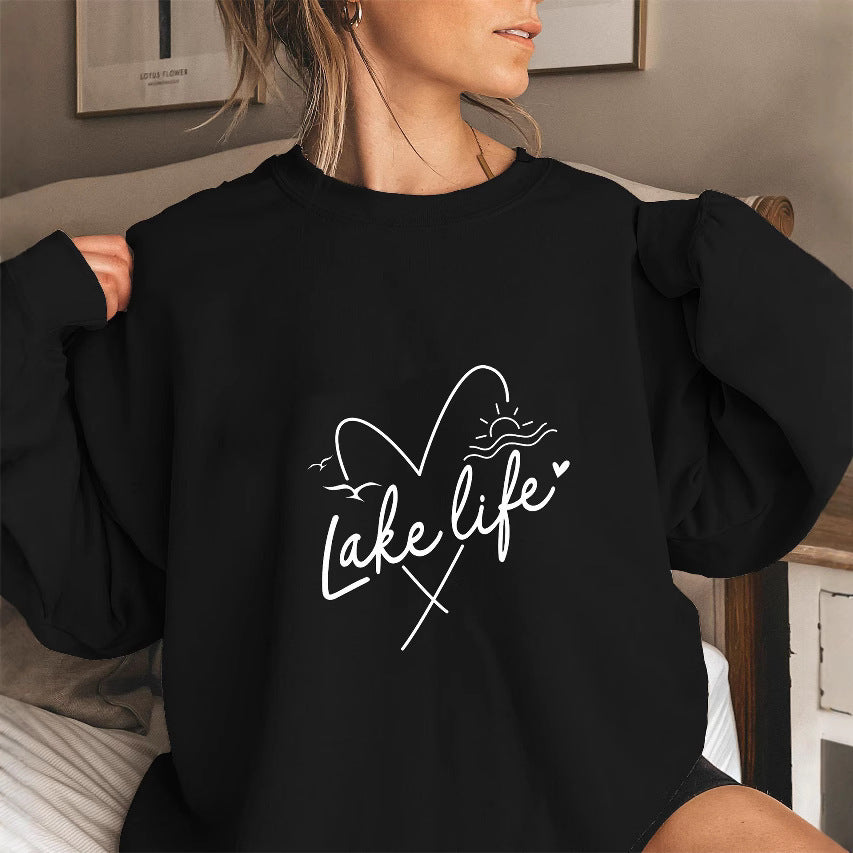 Kvinnegenser med cropped ermer og hjertemotiv Skjora
