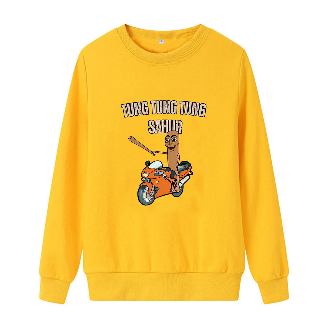 Damer avslappet sweatshirt med morsom grafisk design Skjora