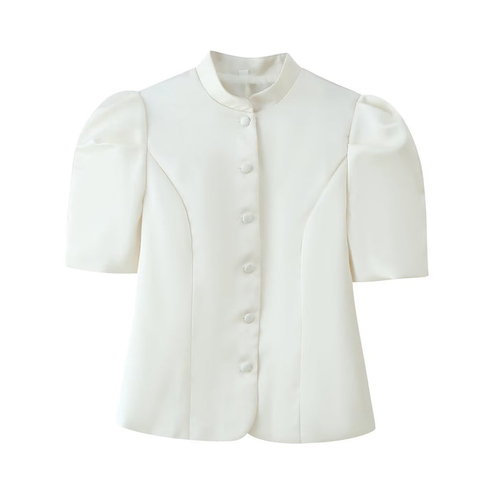 Dame Blazer med pufferm og elegant ståkrage Skjora