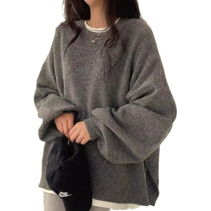 Dame oversized strikkegenser med brede ermer og avslappet snitt Skjora