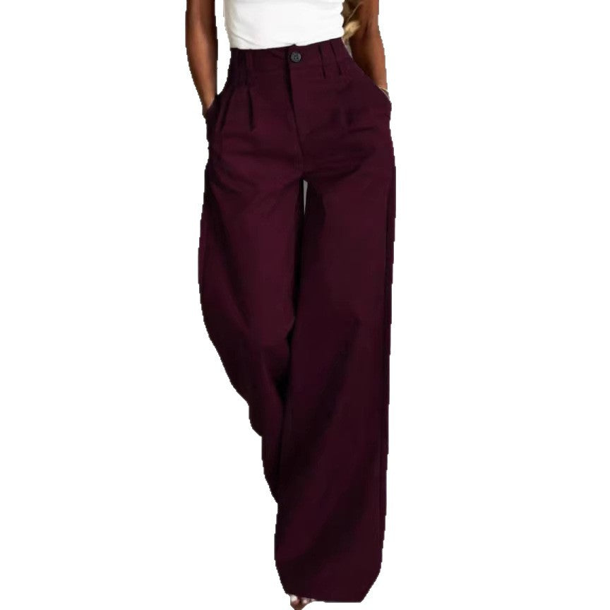 Dame Bred Dressbukse med elegante leggfolder Skjora
